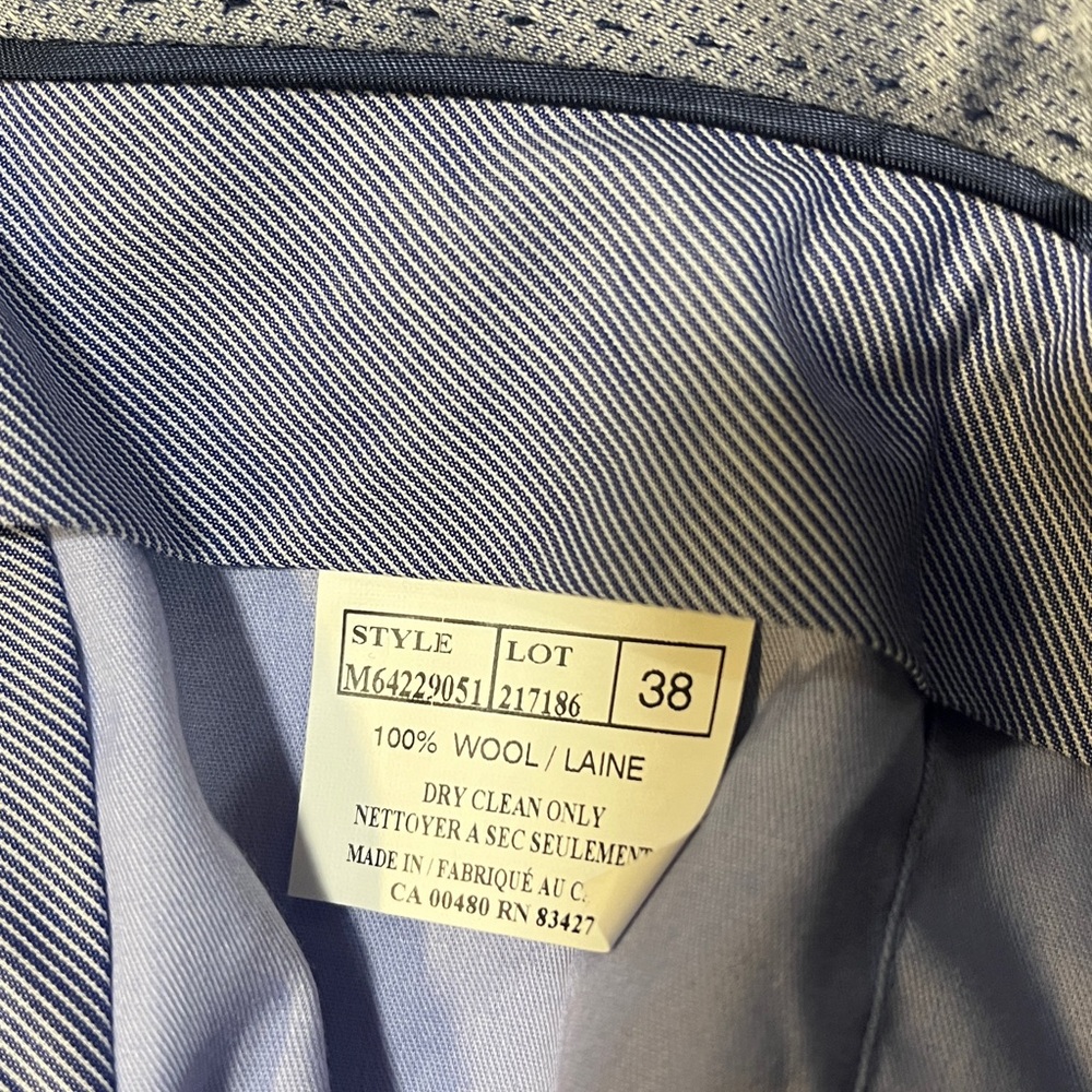 Ballin Bruce, Baird & Co. Navy trousers Size 38” waist and 27” inseam flat front - Picture 6 of 6